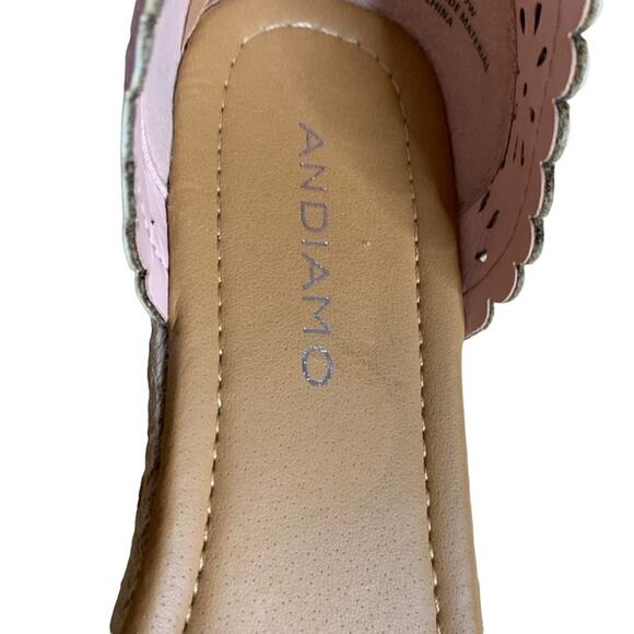 Andiamo Nancy flat shoes espadrilles light pink blush size 7W Wide - Picture 6 of 9